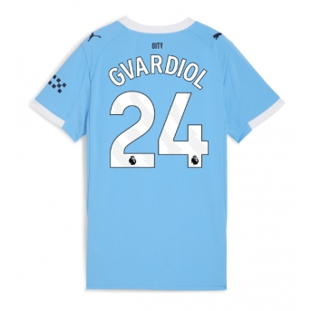 Billige Fotballdrakt Manchester City Josko Gvardiol #24 Replika Hjemmedrakt Dame 2025-26 Kortermet